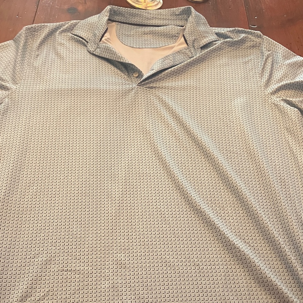 johnnie-O Navy and Cream Geometric Polo Shirt